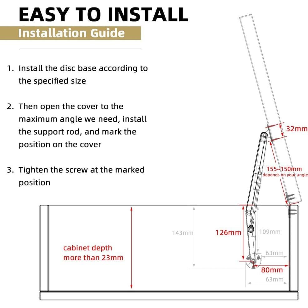 Soporte de Tapa de Gas L-Lei 150N para Gabinete - Paquete de 2