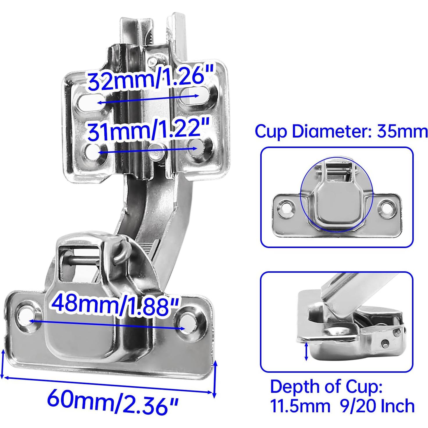 Bisagras de Gabinete Zorfeter 135 Grados - Paquete de 4