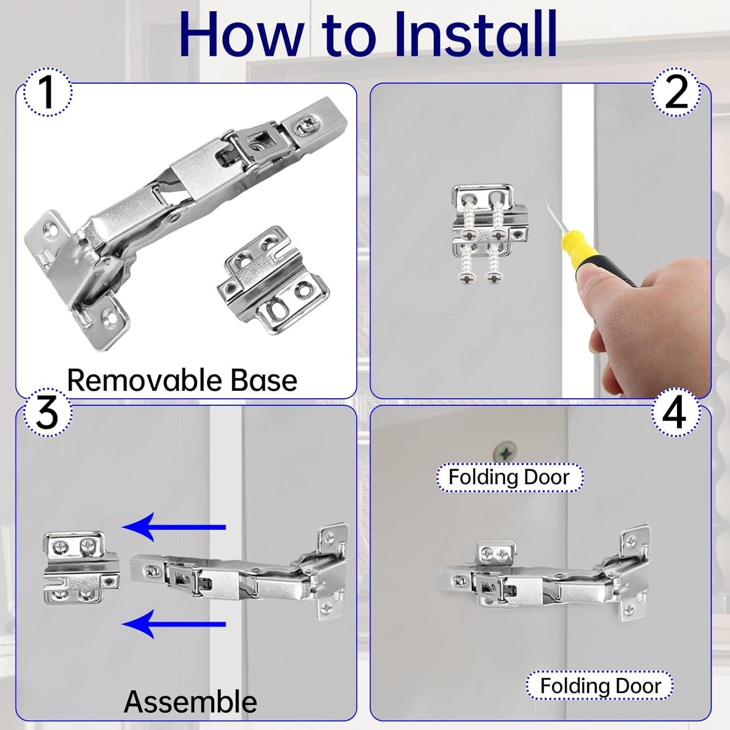 Bisagras de Gabinete Zorfeter 135 Grados - Paquete de 4