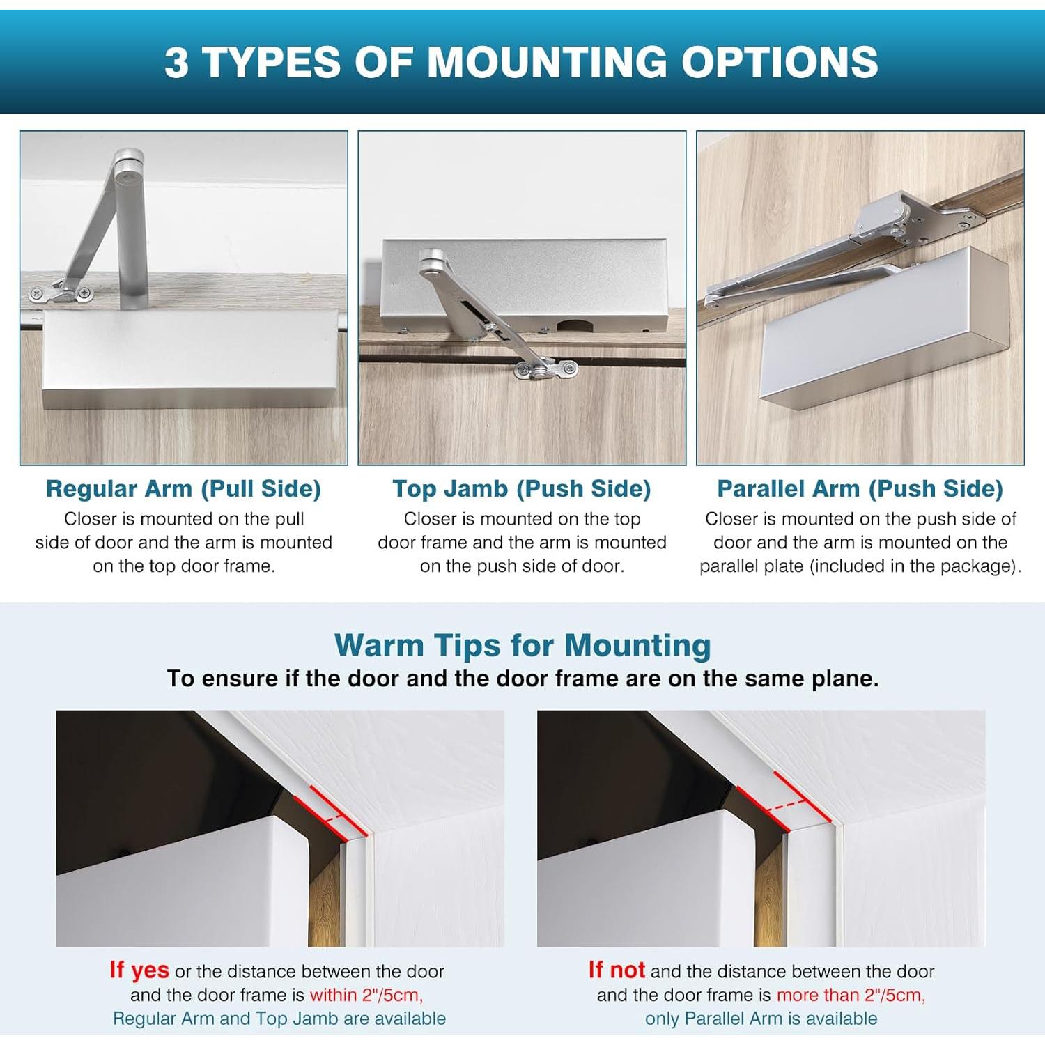 Cierre Automático IRONWALLS para Puertas hasta 150kg Ajustable