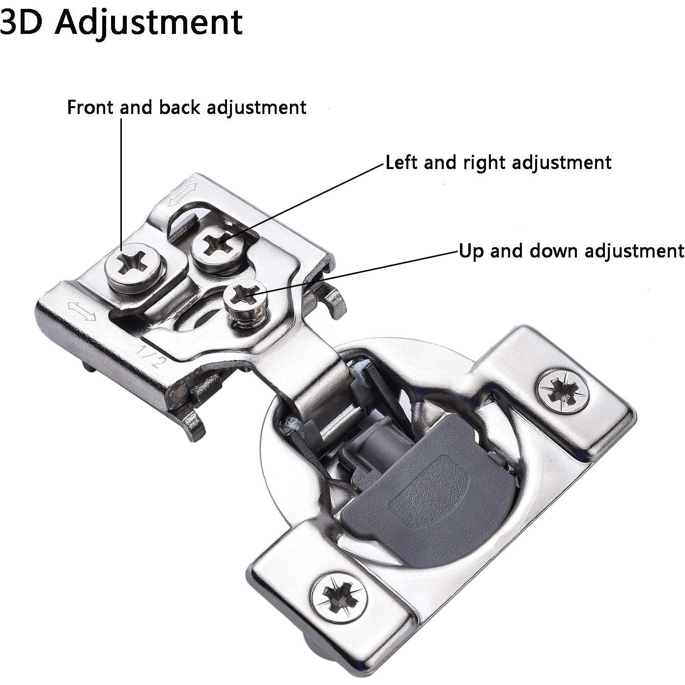 Paquete de 20 bisagras de cierre suave Luokim 35mm acero inoxidable