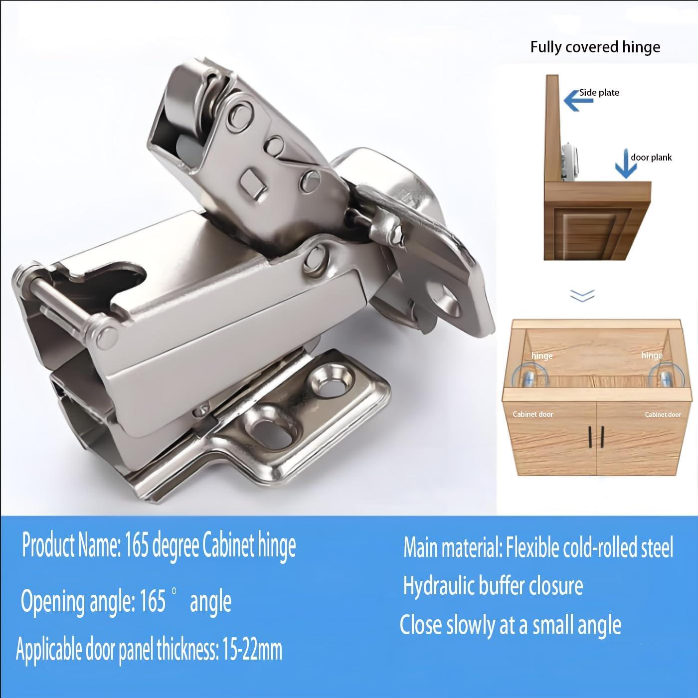 Bisagra de Gabinete Suave 165 Grados YUEZIYE Acero Inoxidable
