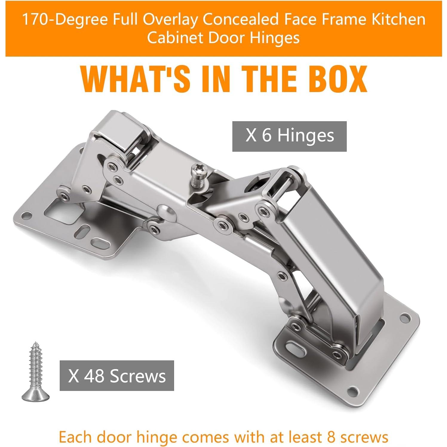 6 Piezas Bisagras Europeas CHANGE MOORE 170 Grados Ajustables