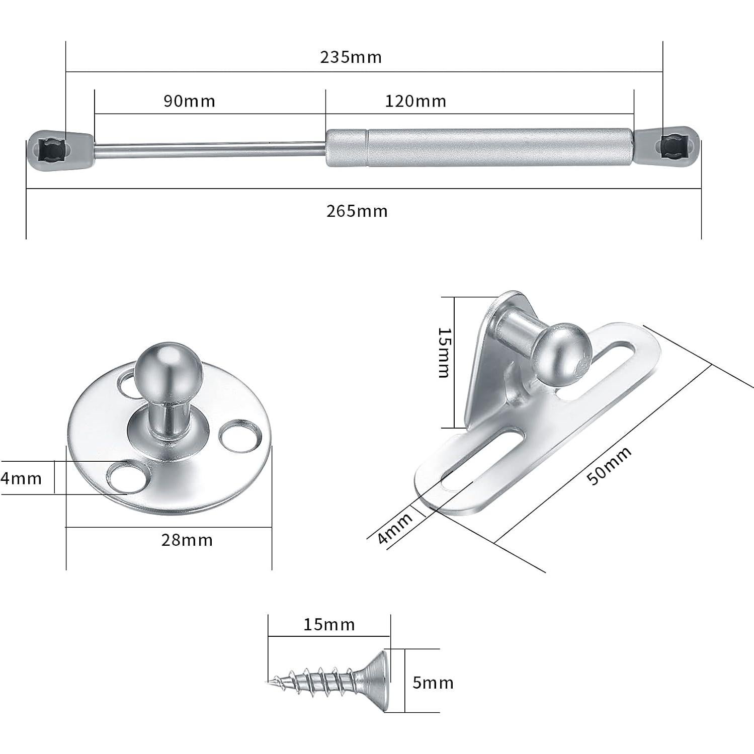 2 Resortes de Gas 100N HexinYigjly para Armarios 26.9 cm