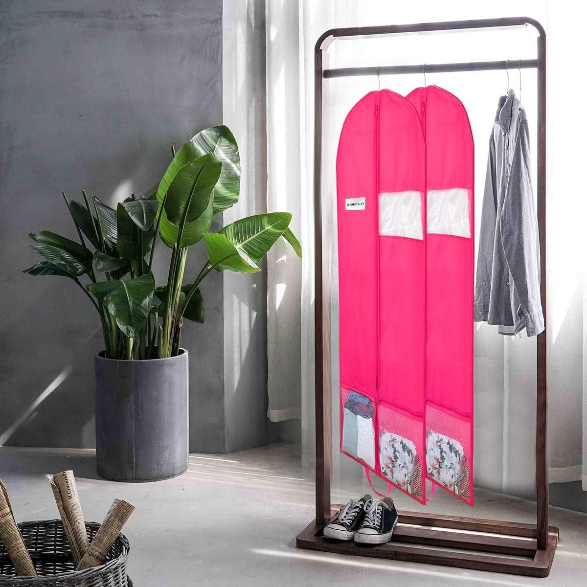 Bolsas de Ropa MASKEYON 129x58 cm con Cremallera - 2 Piezas Rosa