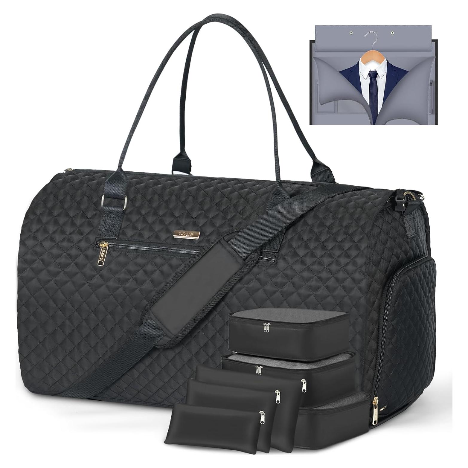 Bolsa de Ropa de Viaje Lekespring 64x28cm Negra 2 en 1