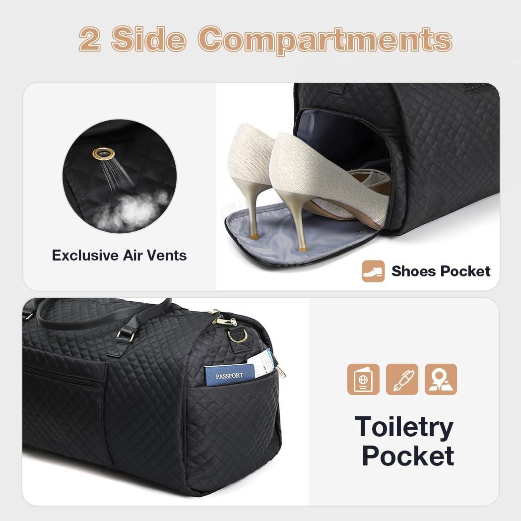 Bolsa de Ropa de Viaje Lekespring 64x28cm Negra 2 en 1