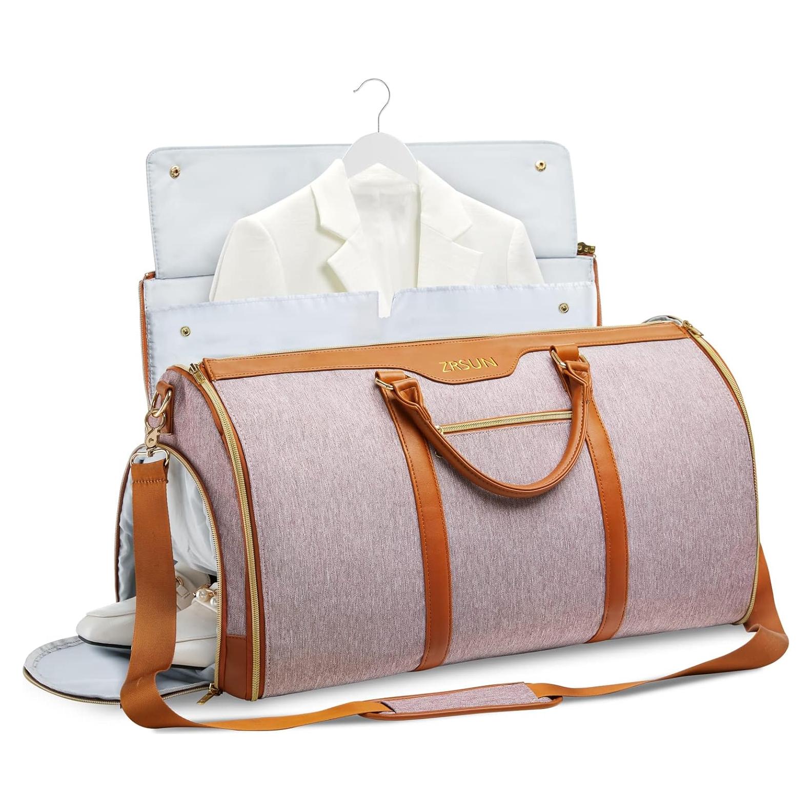 Bolsa de Ropa Duffel ZRSUN 50L Impermeable Rosa 2-en-1