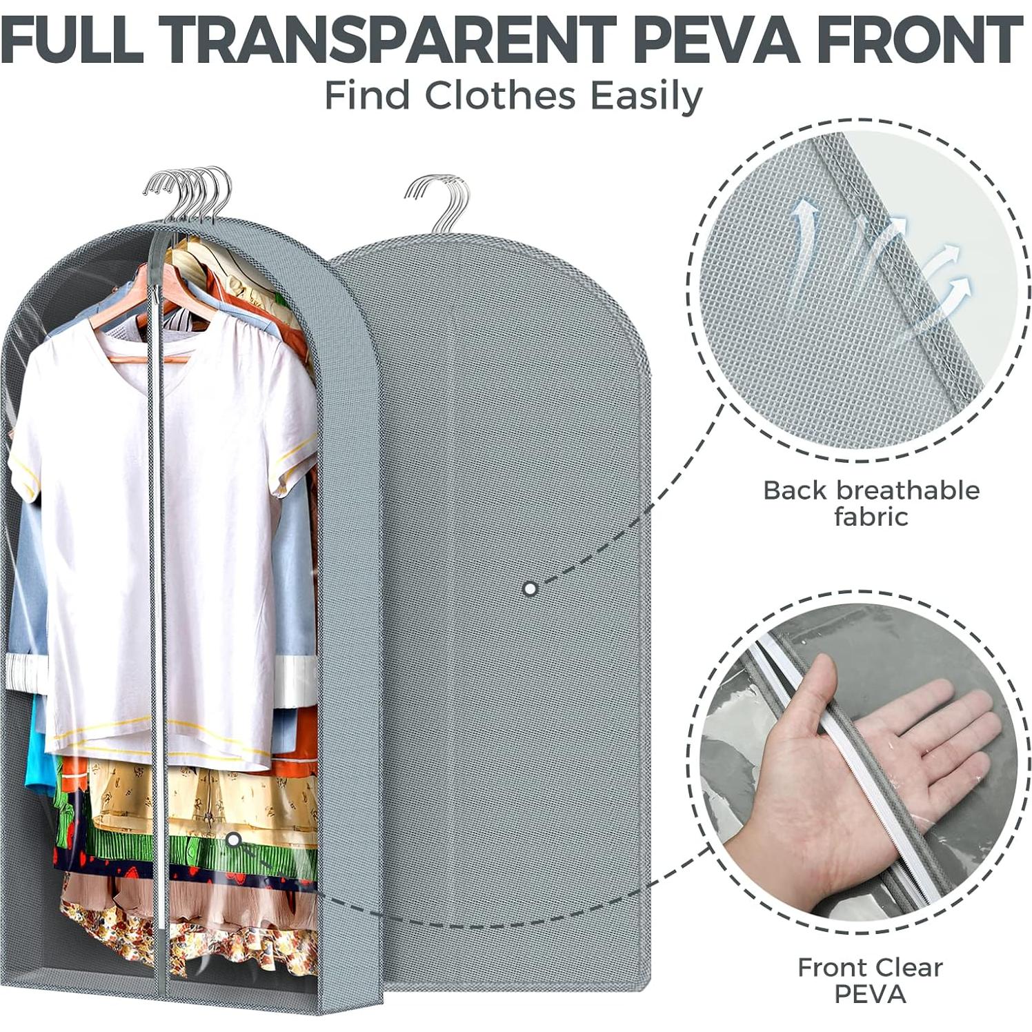 Bolsas de Ropa Colgantes AURUZA 6 Pcs 101.6 cm Transparente