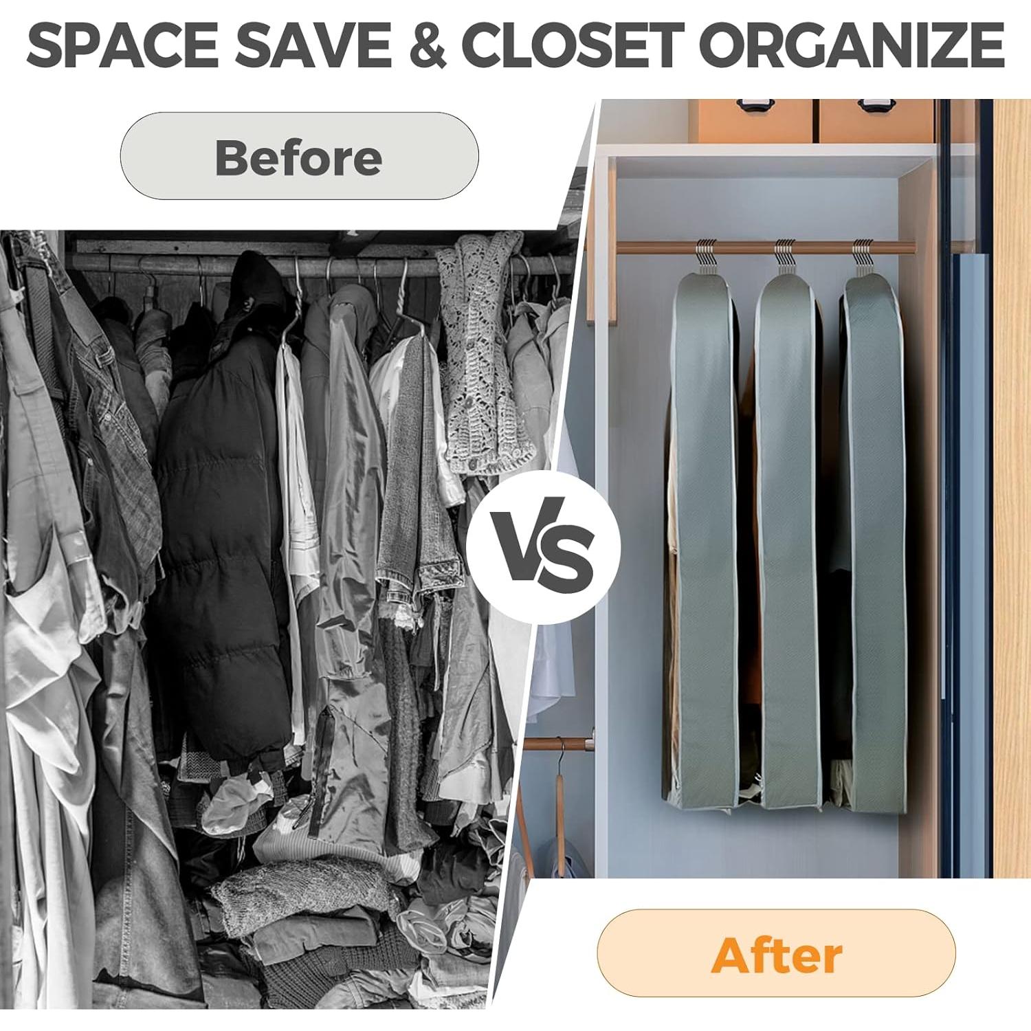 Bolsas de Ropa Colgantes AURUZA 6 Pcs 101.6 cm Transparente