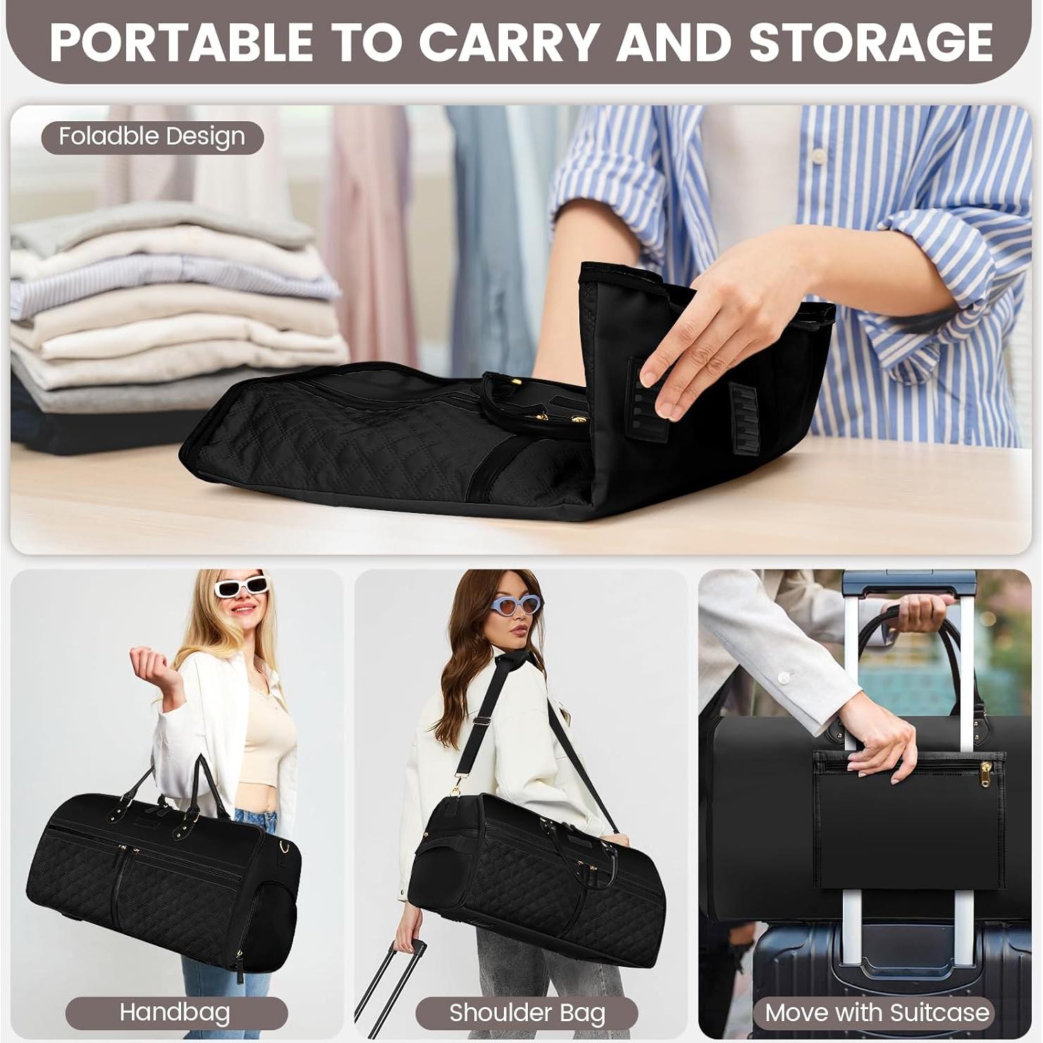 Bolsa de viaje tipo duffle Berrtybag negra 2 en 1 impermeable