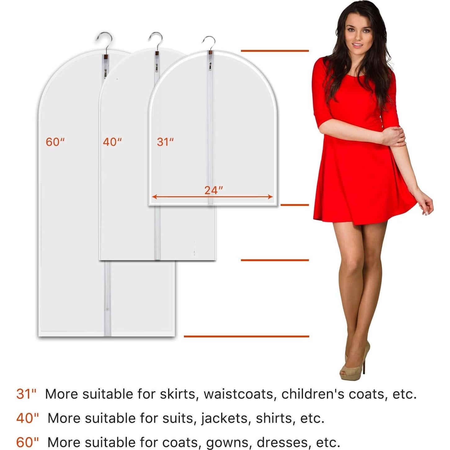 Juego de 7 Bolsas de Ropa VOSIGREEN 61x152 cm Transpirable