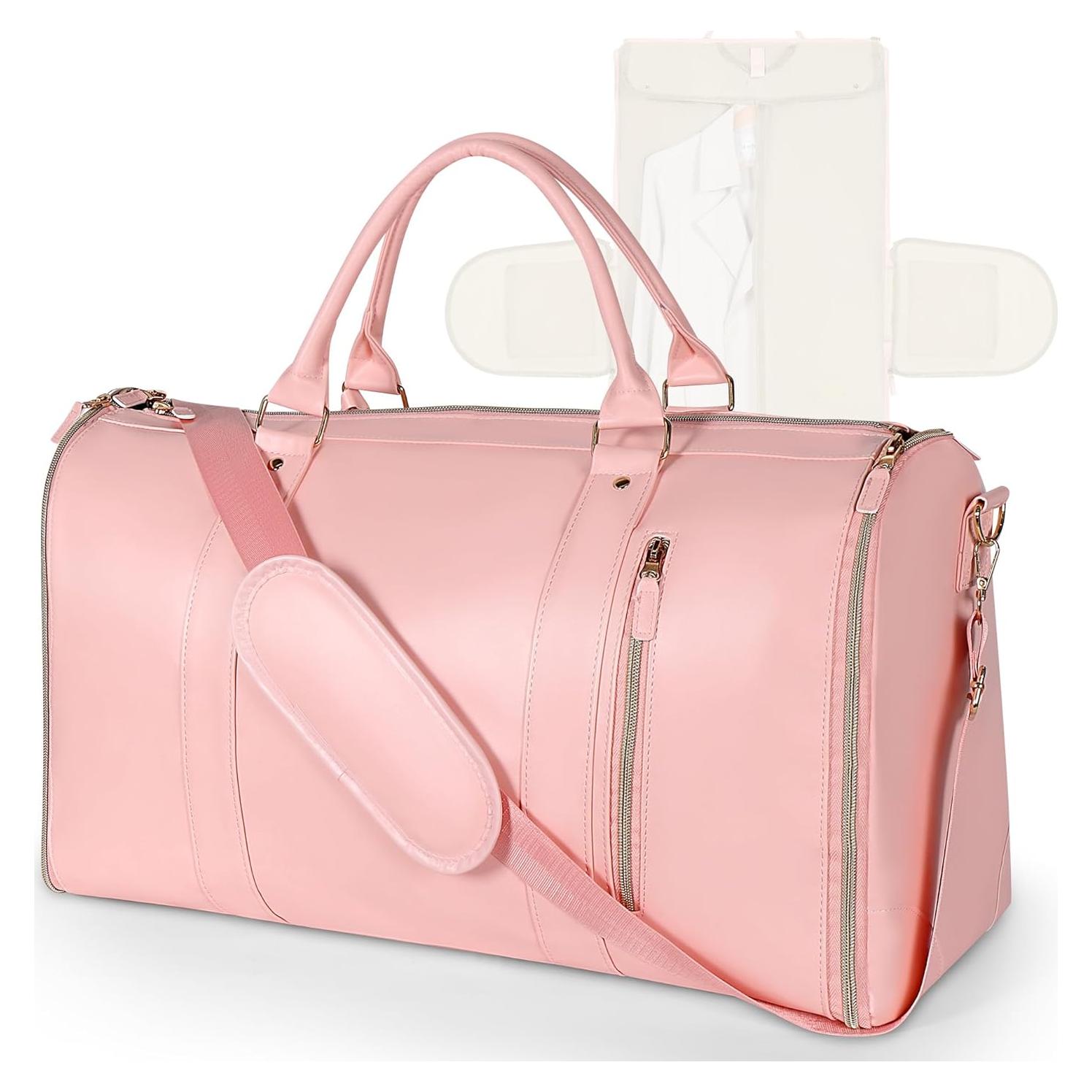 Bolsa de Viaje Duffle Geestock Rosa 2 en 1 con Funda para Zapatos