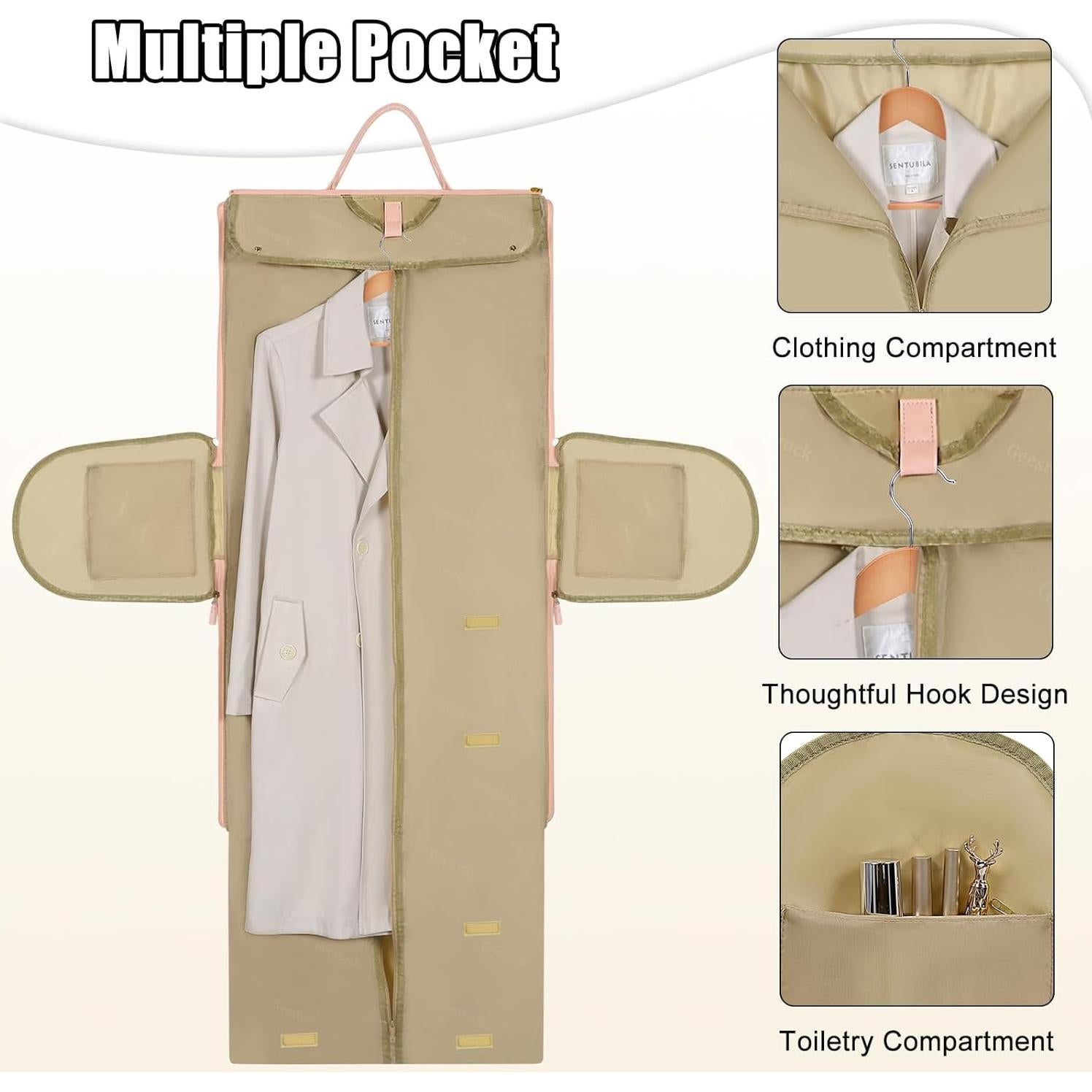 Bolsa de Viaje Duffle Geestock Rosa 2 en 1 con Funda para Zapatos