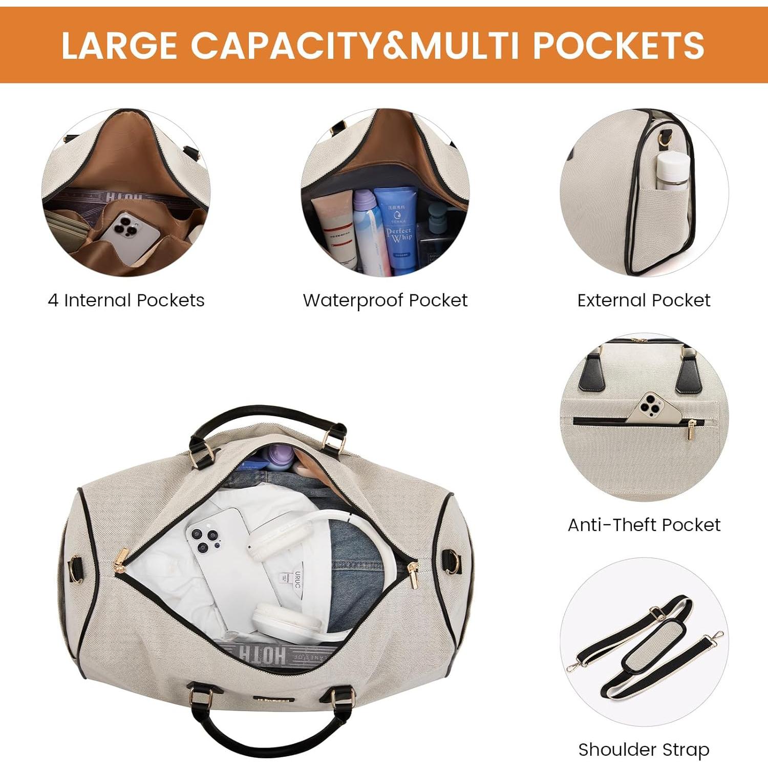 Bolsa de Ropa LOVEVOOK 3 en 1 para Viaje - Negro Sanger