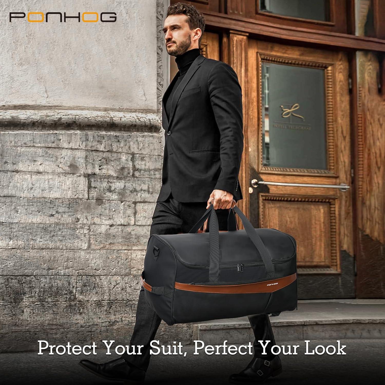 Bolsa de Ropa de Viaje Ponhog 3 en 1 Duffle 50L Negra