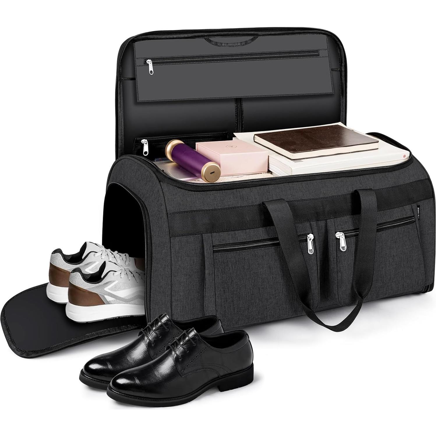 Convertible Garment Duffel Bags for Travel - Carry on Garment Bag Large Travel Duffel Bag 2 in 1 Hanging Suit Bag Large Weekender Bag for Men Women