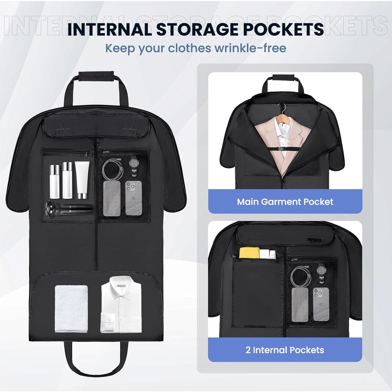 Bolsa de Ropa de Viaje Joyrally Negra Plegable 56.4x127 cm