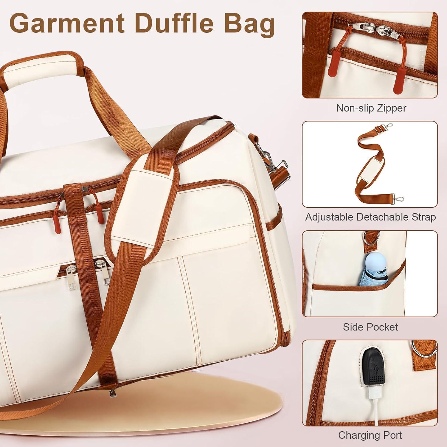 Bolsa de Ropa Plegable ACESAK 2 en 1 con Bolsa de Aseo Beige