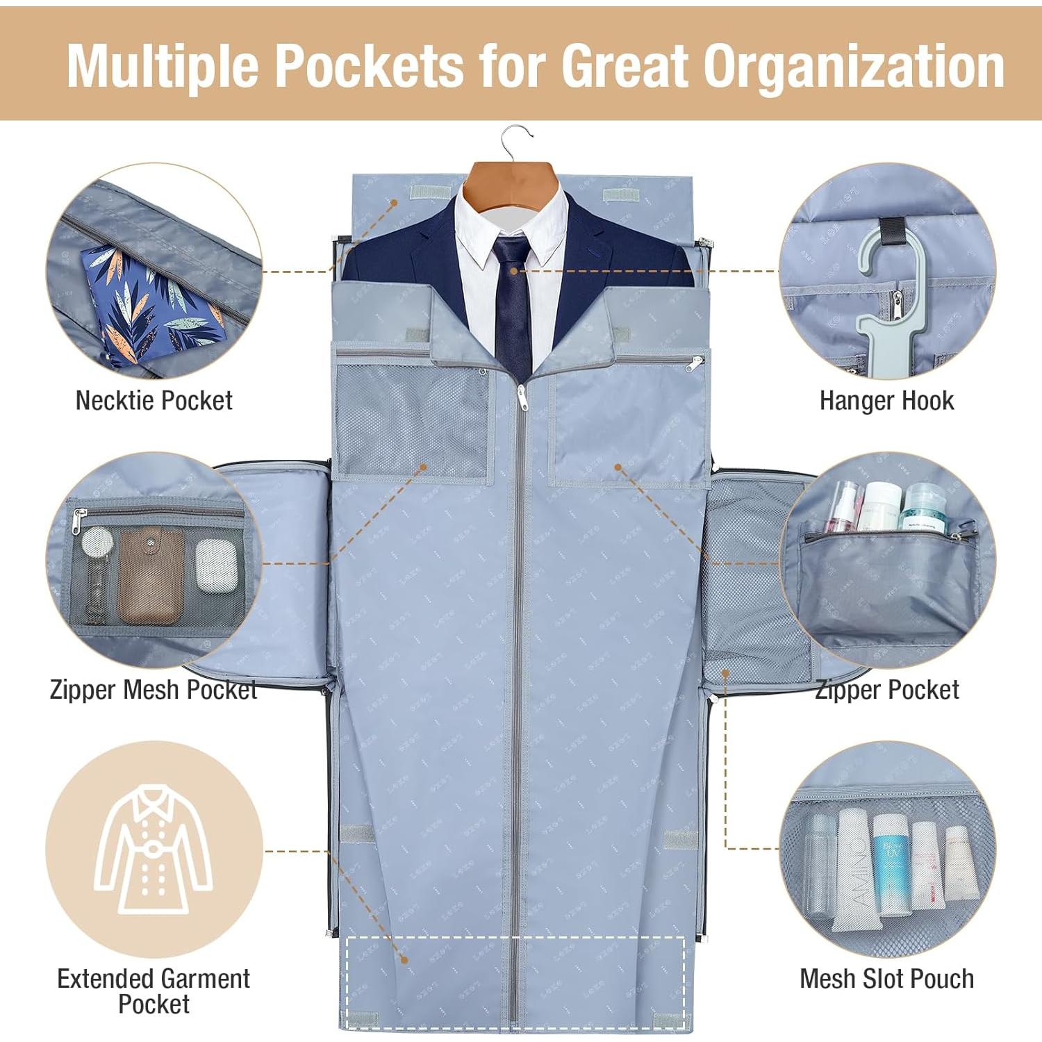 Bolsa de Ropa Rodante Lekeinchi 57L con Compartimento para Zapatos