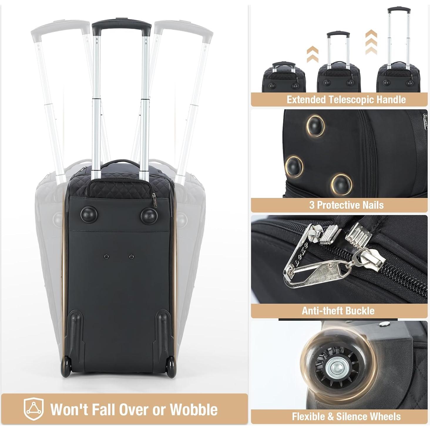 Bolsa de Ropa Rodante Lekeinchi 57L con Compartimento para Zapatos