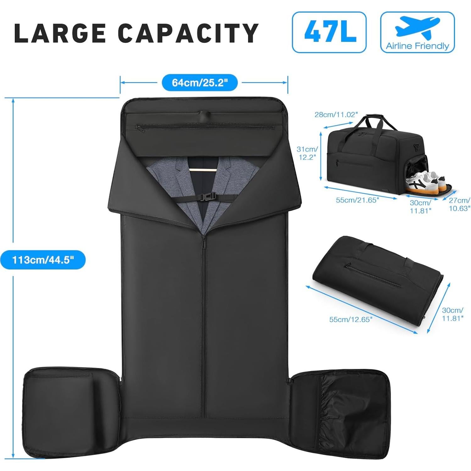 Bolsa Duffle Expandible para Ropa Unisex 47L - Modelo 676