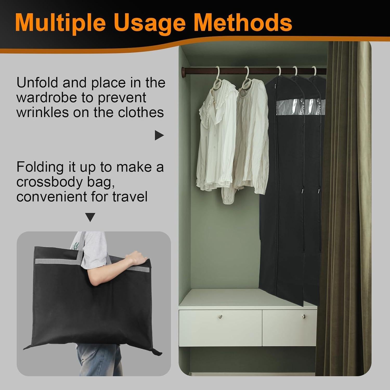 Bolsa de Vestido Largo ANEETAFAN 180 cm con Ventana Transparente