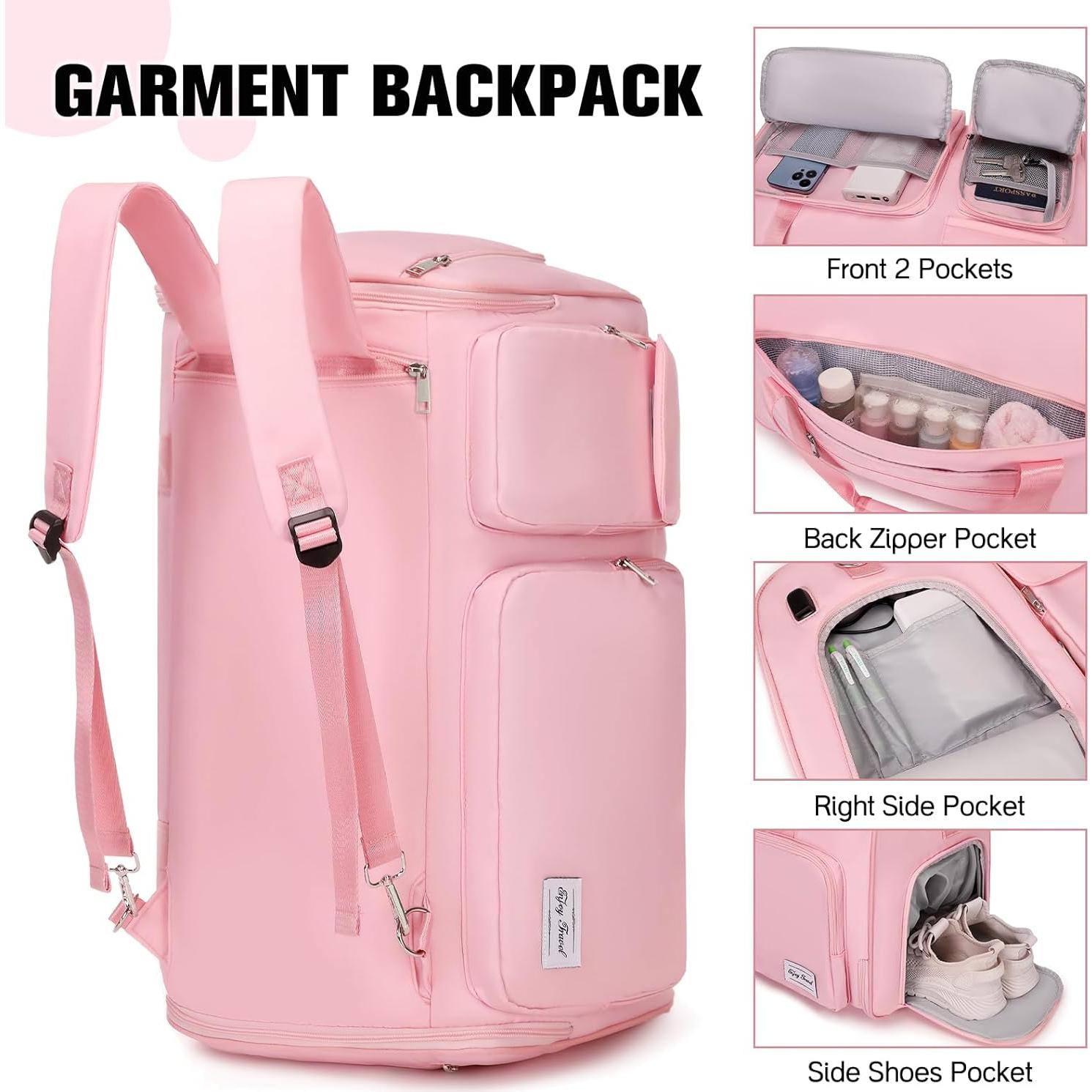Bolsa de Ropa de Viaje 2 en 1 Rosa - Duffle Convertible con Compartimentos