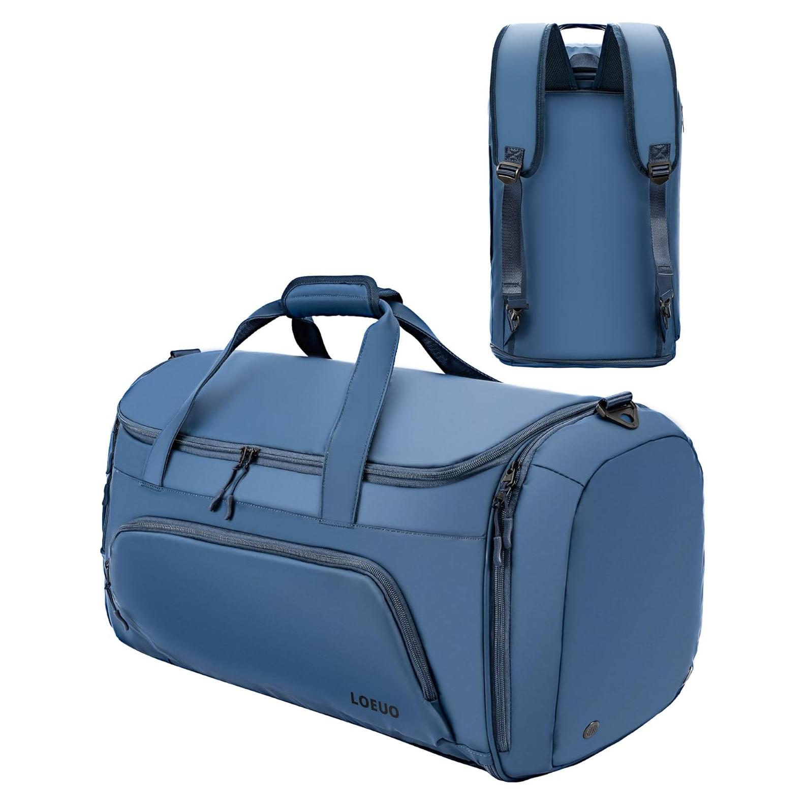 Bolsa de Viaje Impermeable LOEUO 3 en 1 para Ropa Azul