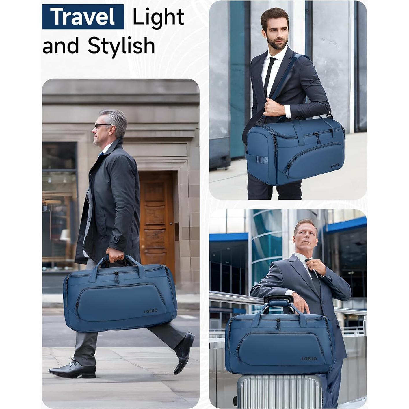 Bolsa de Viaje Impermeable LOEUO 3 en 1 para Ropa Azul