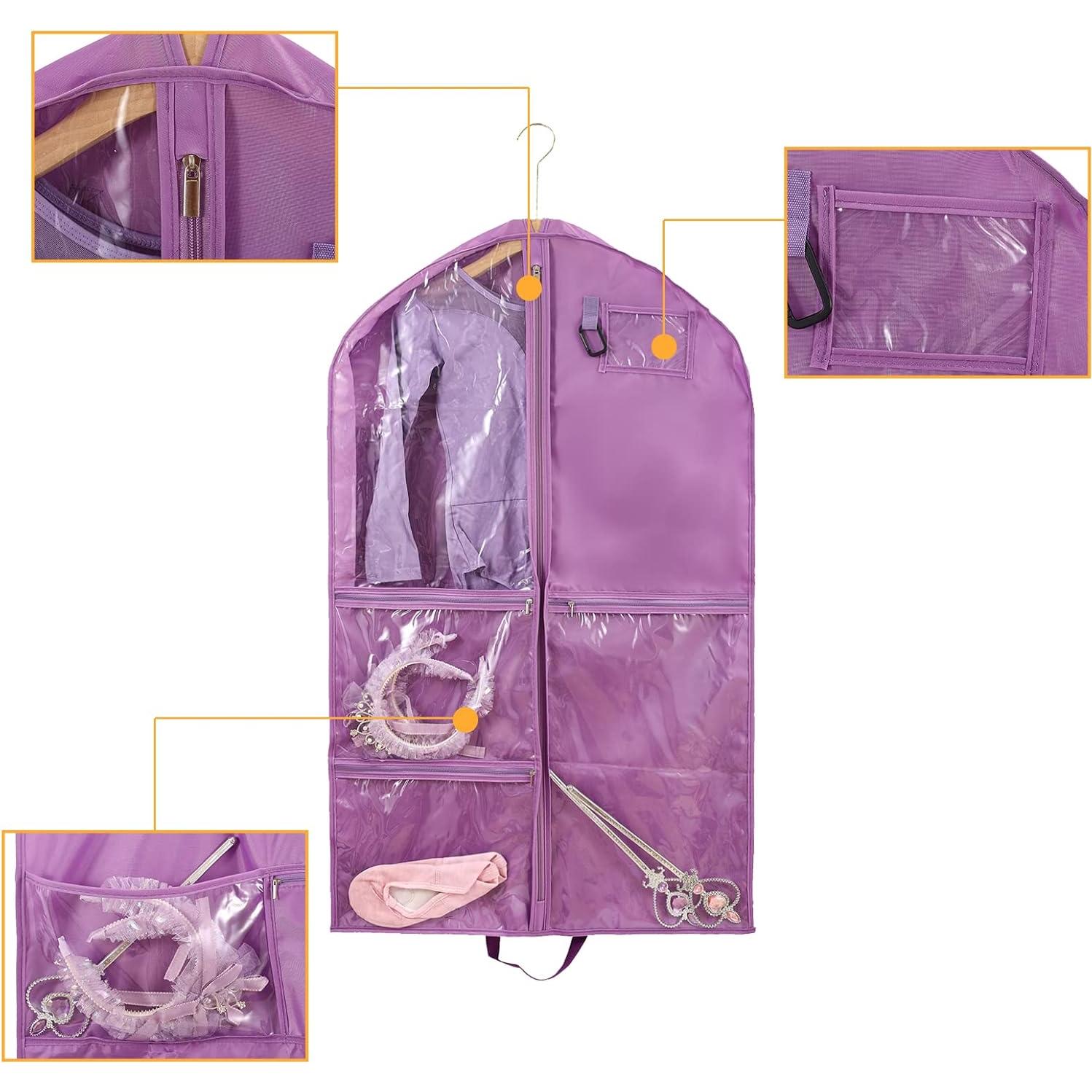 Bolsa de Ropa Impermeable Qchengsan 61x7.6x101.6cm Púrpura