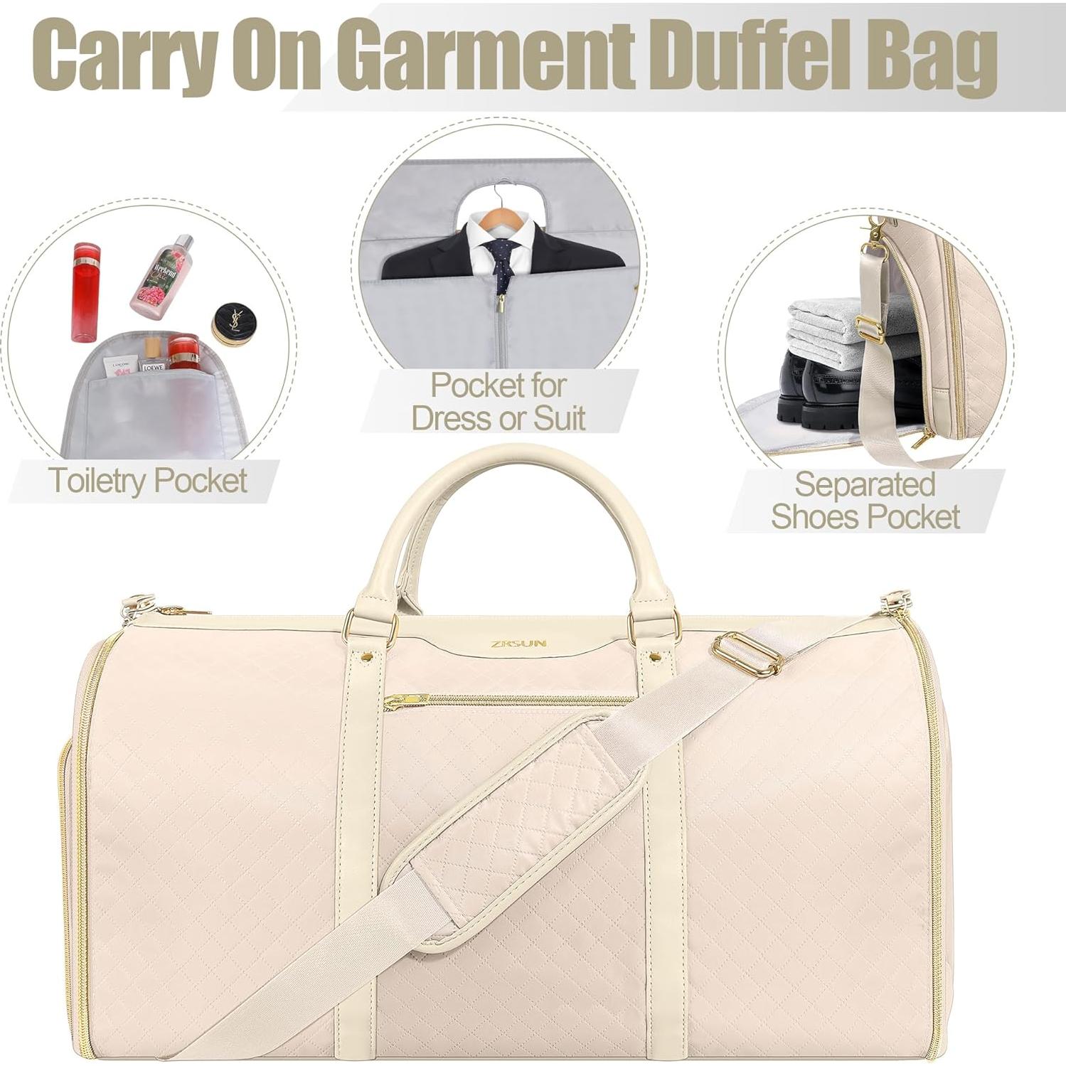 Bolsa de viaje 3 en 1 ZRSUN 50L Impermeable Beige