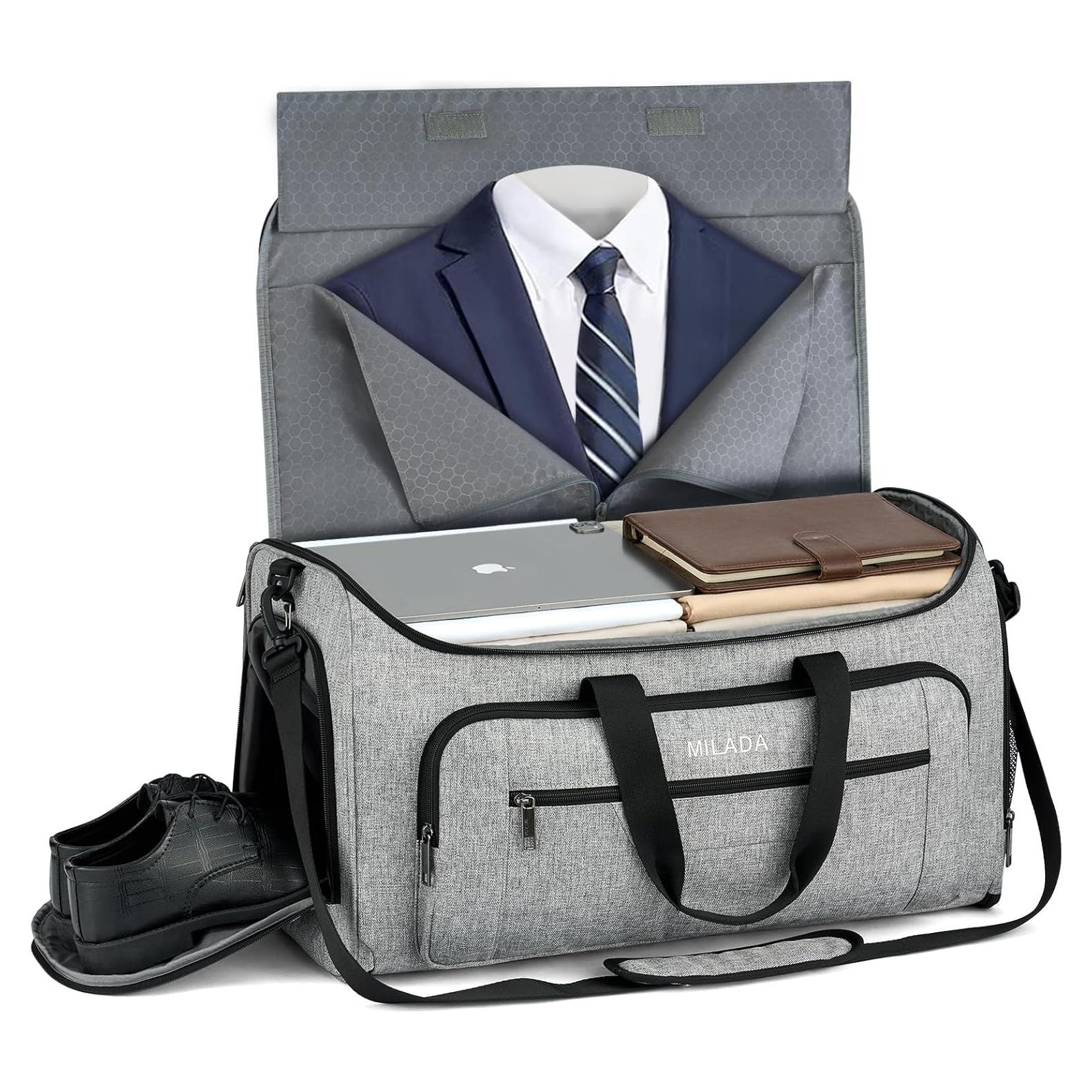 Bolsa de Ropa de Viaje MILADA 2 en 1 Plegable Gris Claro