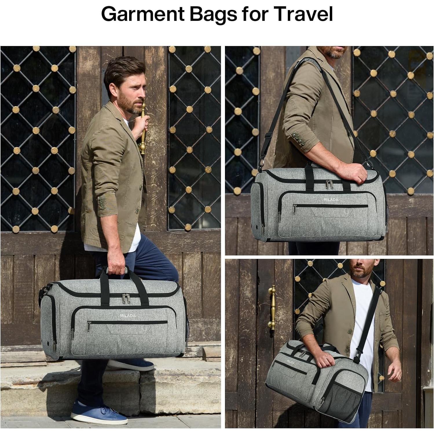 Bolsa de Ropa de Viaje MILADA 2 en 1 Plegable Gris Claro