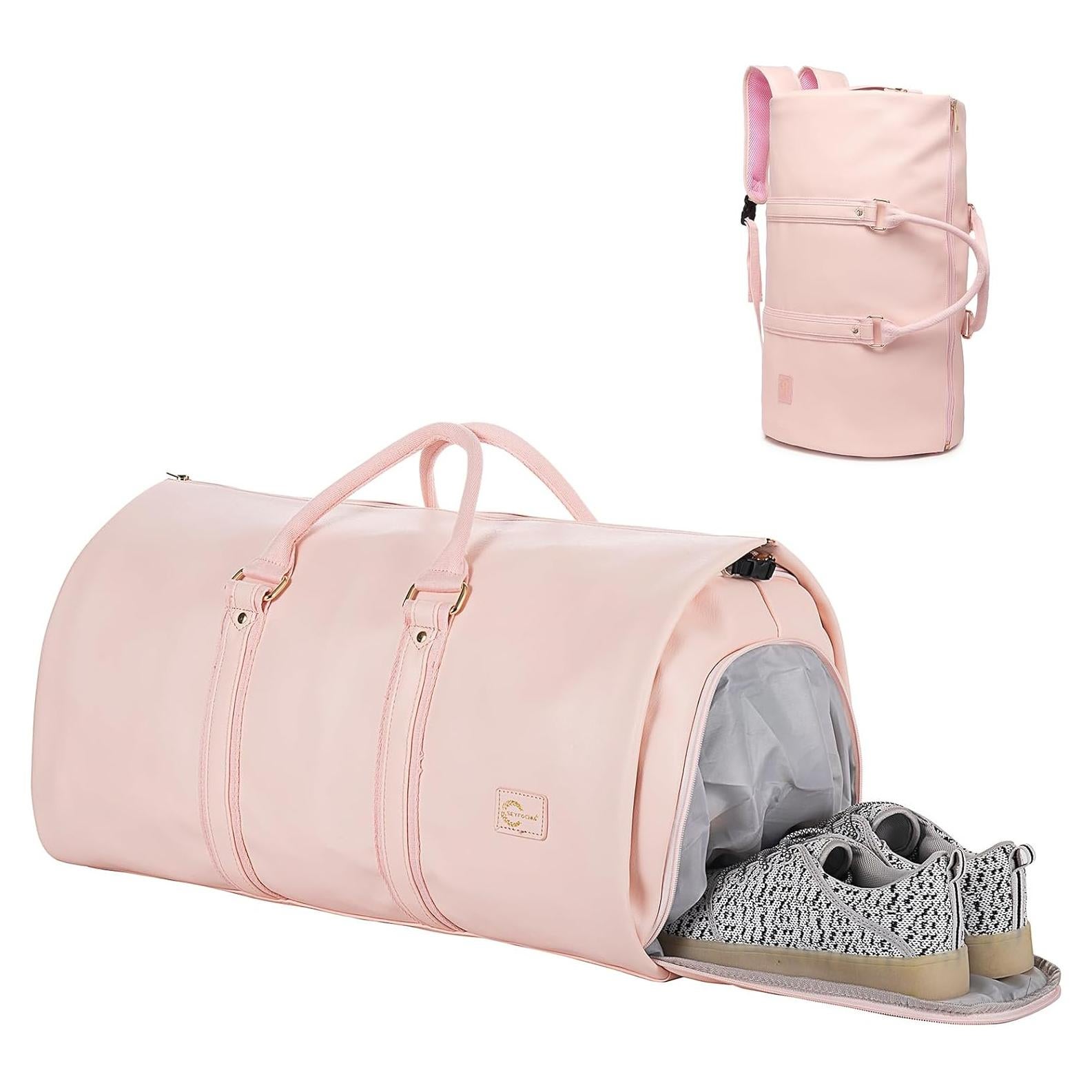 Bolsa de Viaje Convertible Seyfocnia 3 en 1 para Ropa Rosa