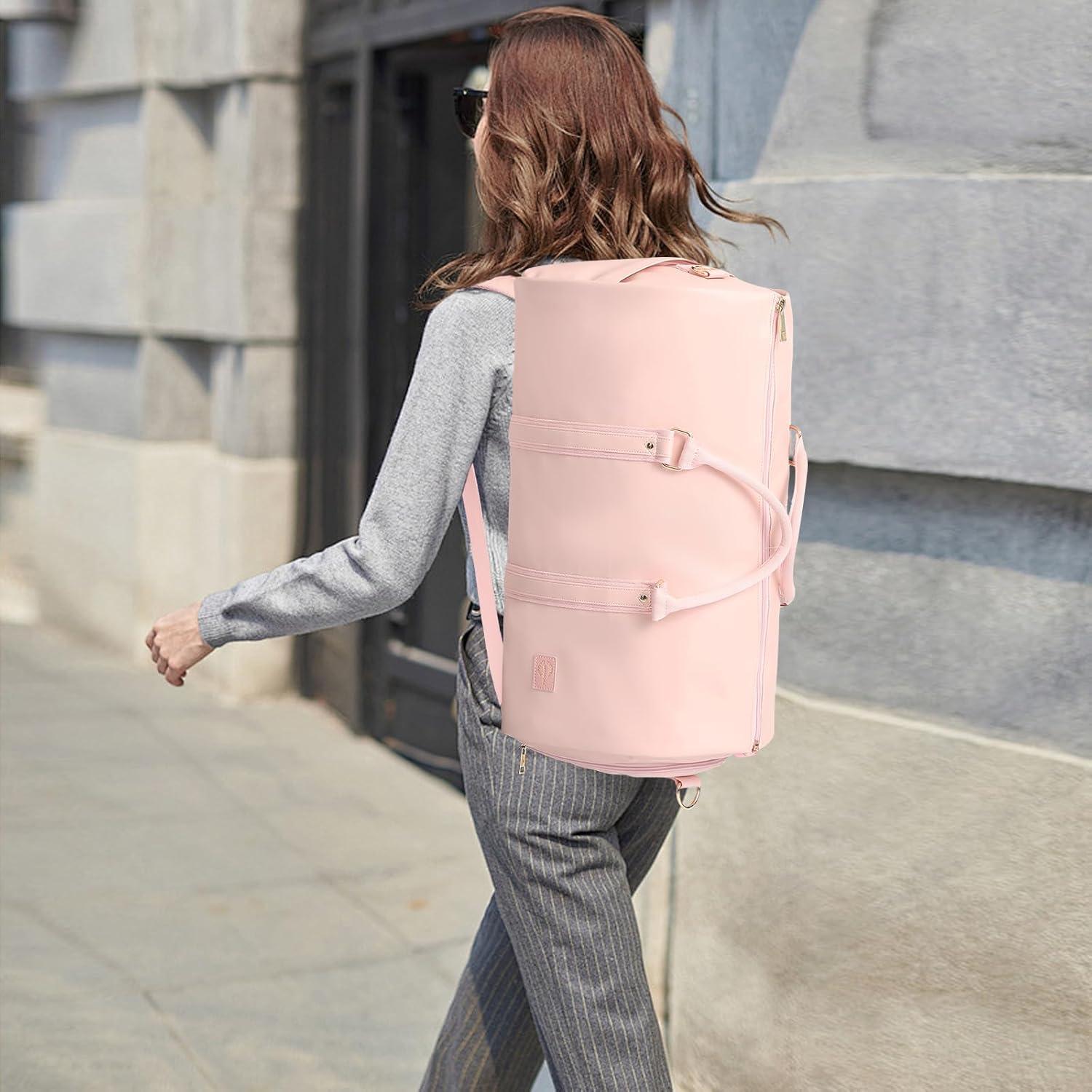 Bolsa de Viaje Convertible Seyfocnia 3 en 1 para Ropa Rosa
