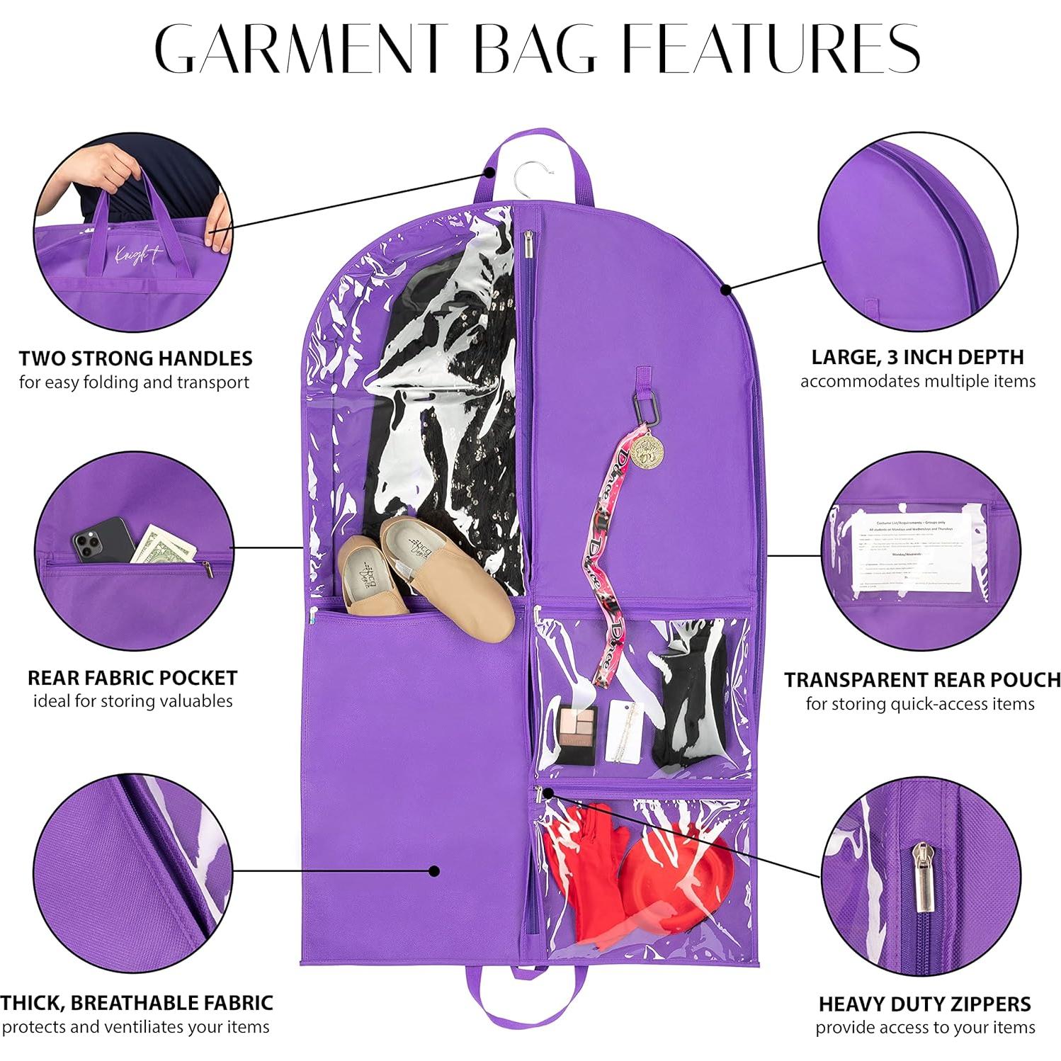 Bolsa de Ropa Knight 101.6 cm Púrpura Élite con Bolsillos