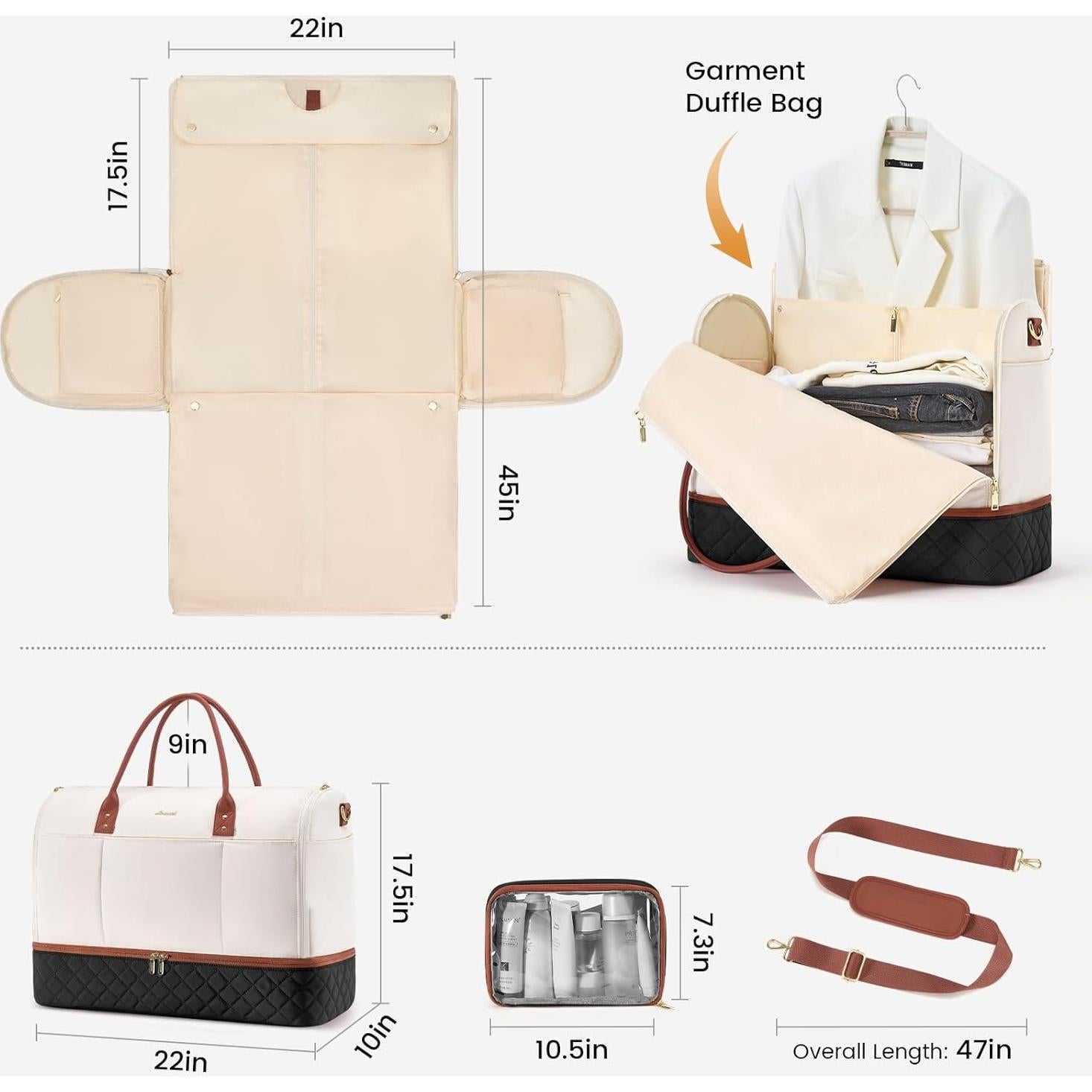 Bolsa de Ropa de Viaje LOVEVOOK Grande 53L Impermeable