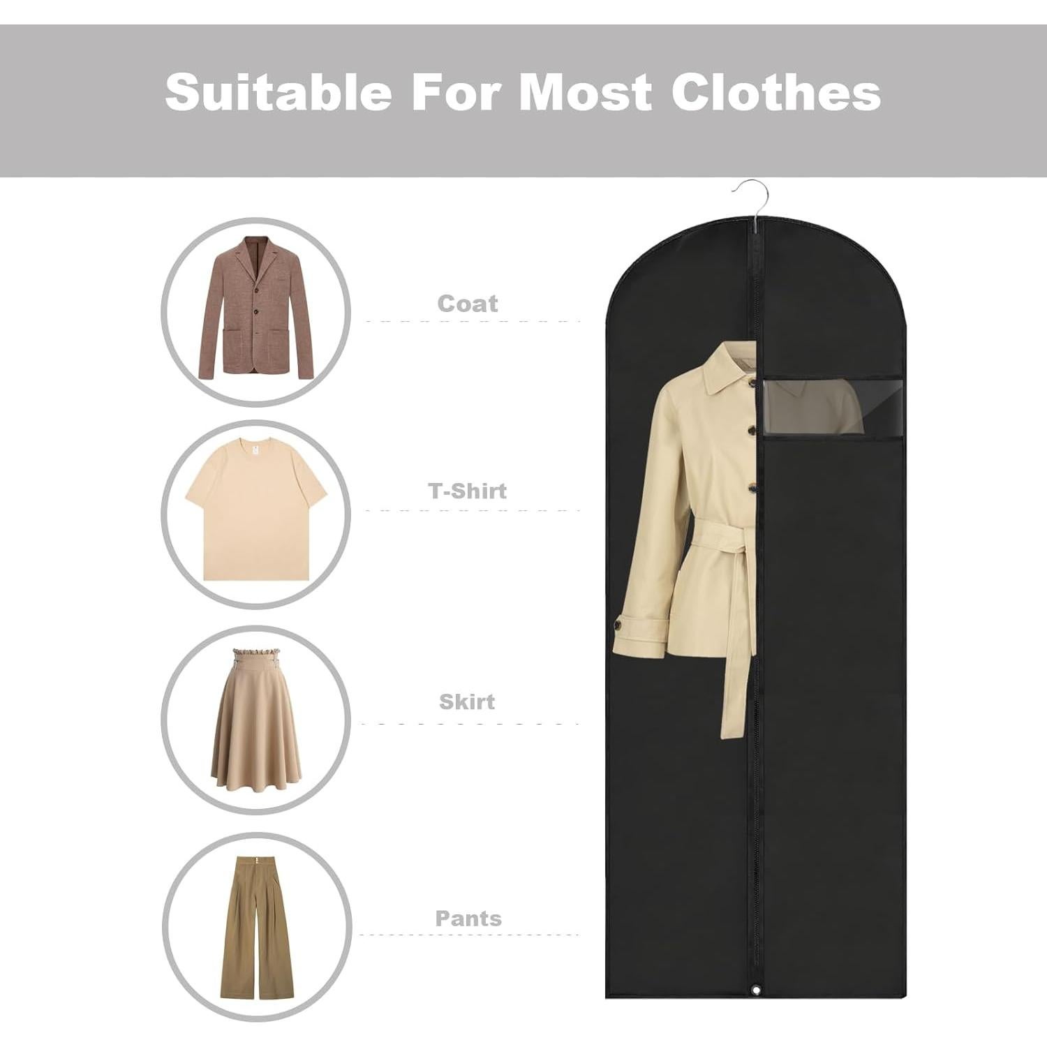 Bolsas para Vestidos Largos LXLOVESM 60'' Negro 2 Piezas