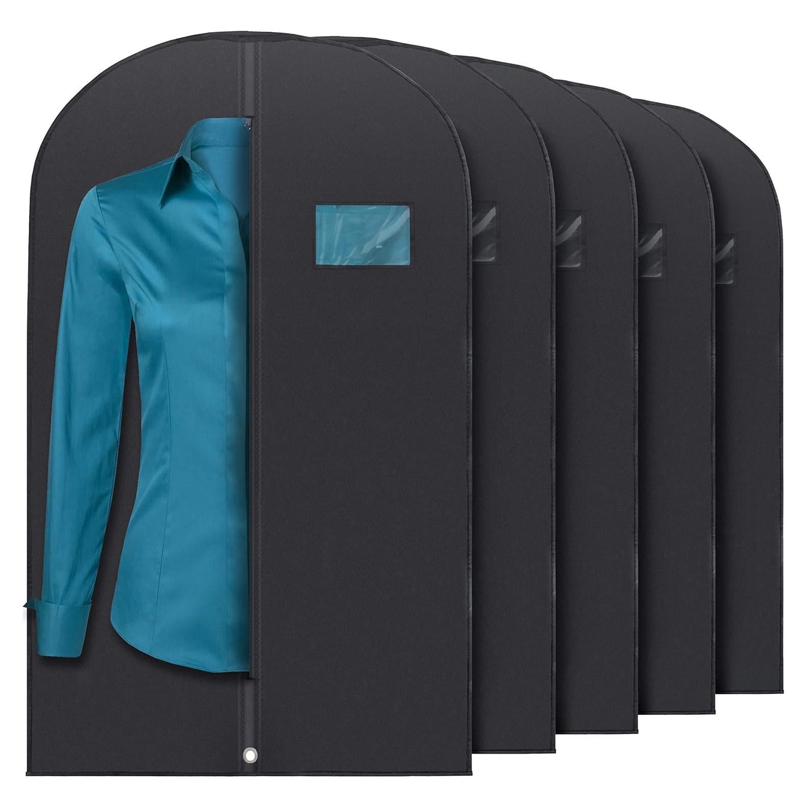 Bolsa de Ropa Colgante Plixio 5 Piezas Negra 102 cm