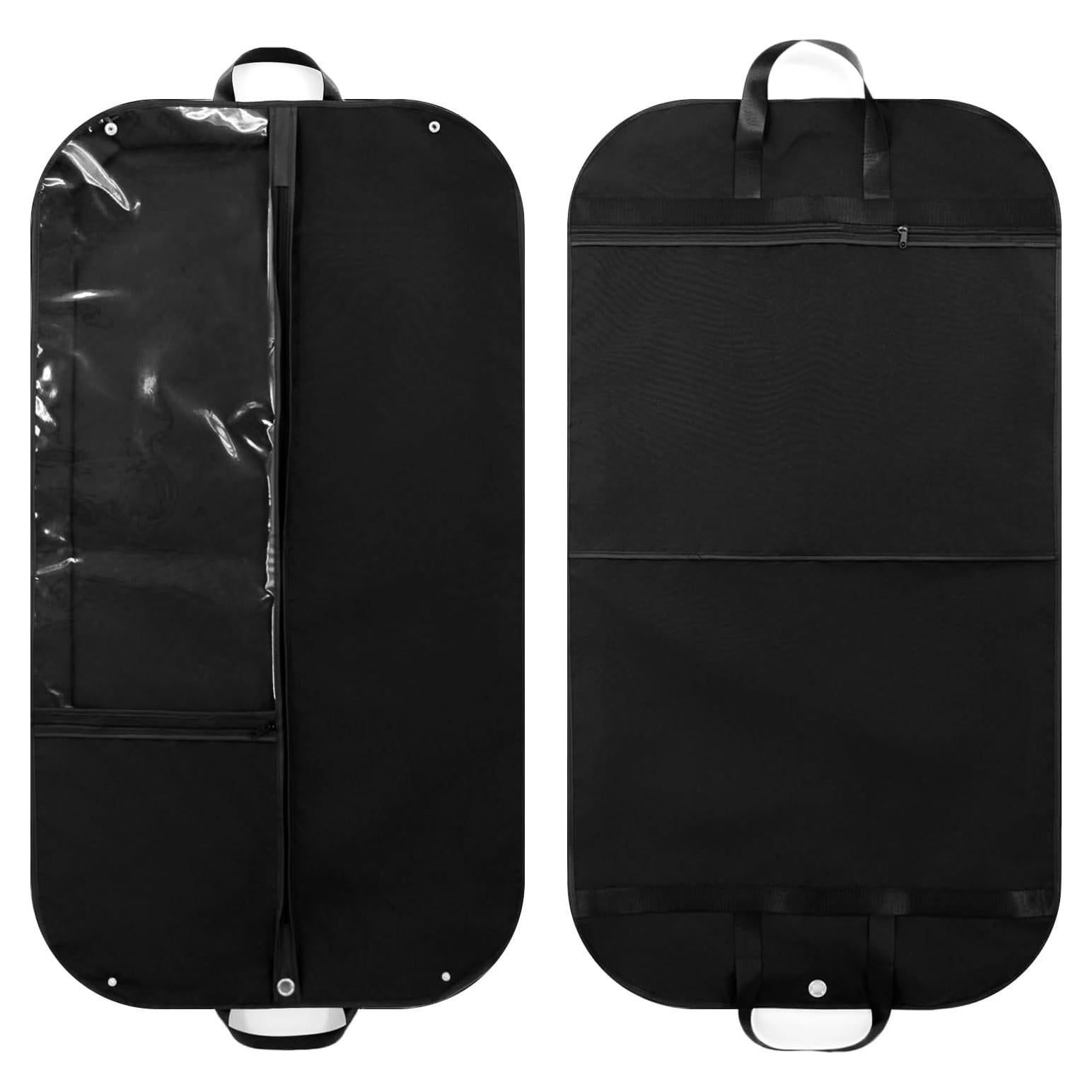 HomeVoyage 43-Inch 300D Oxford Garment Bag for Travel, Hanging Clothes Suit Bags for Men and Women, Waterproof Large Black suit cover with Handles and Zipper garment cover with pockets
