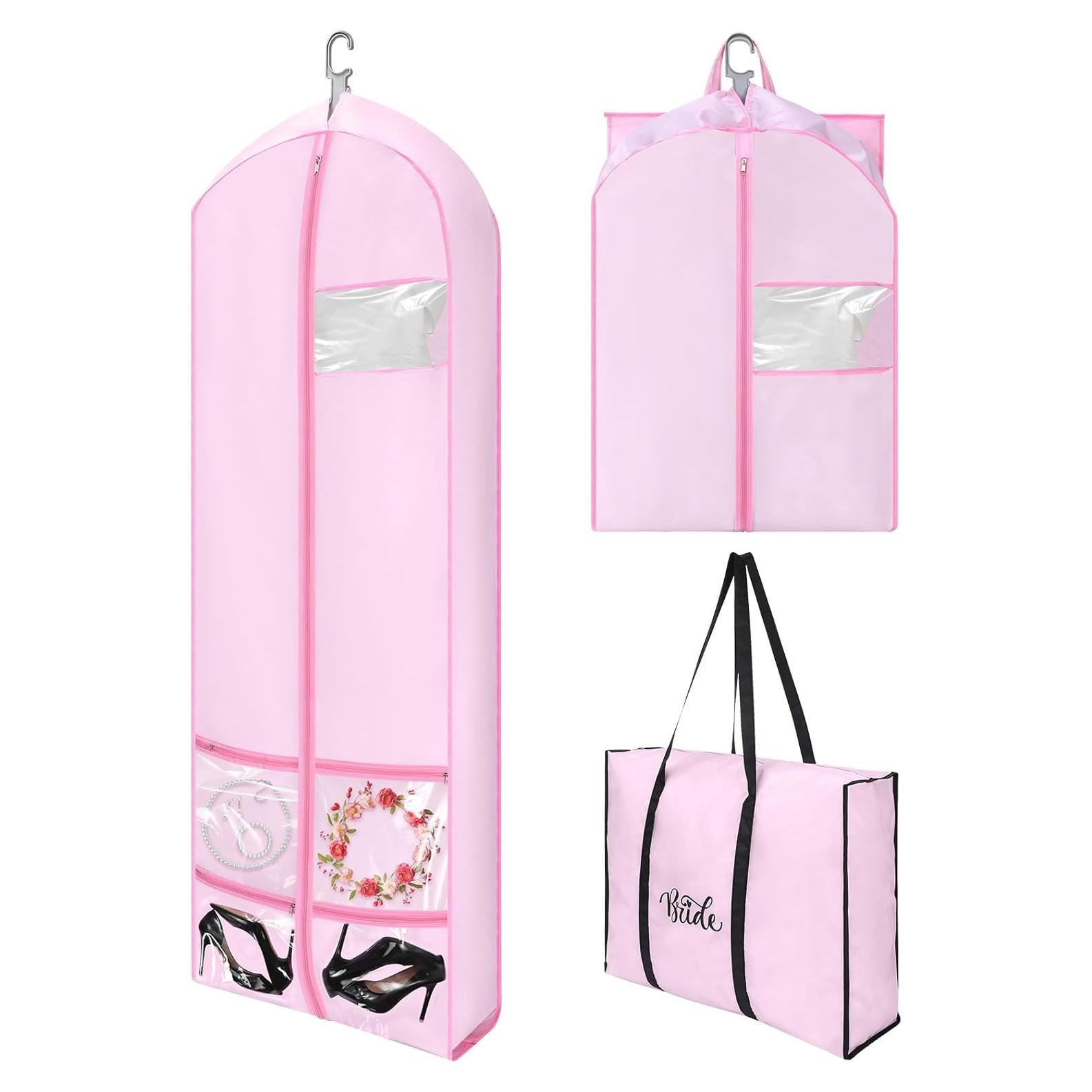 Bolsa de Vestido de Novia Plegable Oxford 178x58cm Rosa