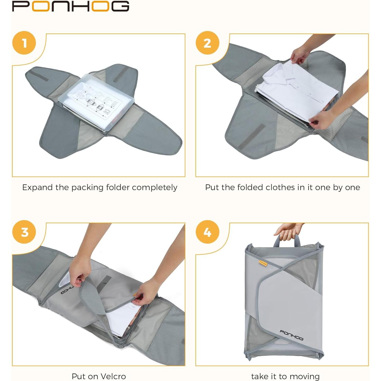 Carpeta de Ropa Ponhog Premium Plegable 39.9x29.9cm Gris