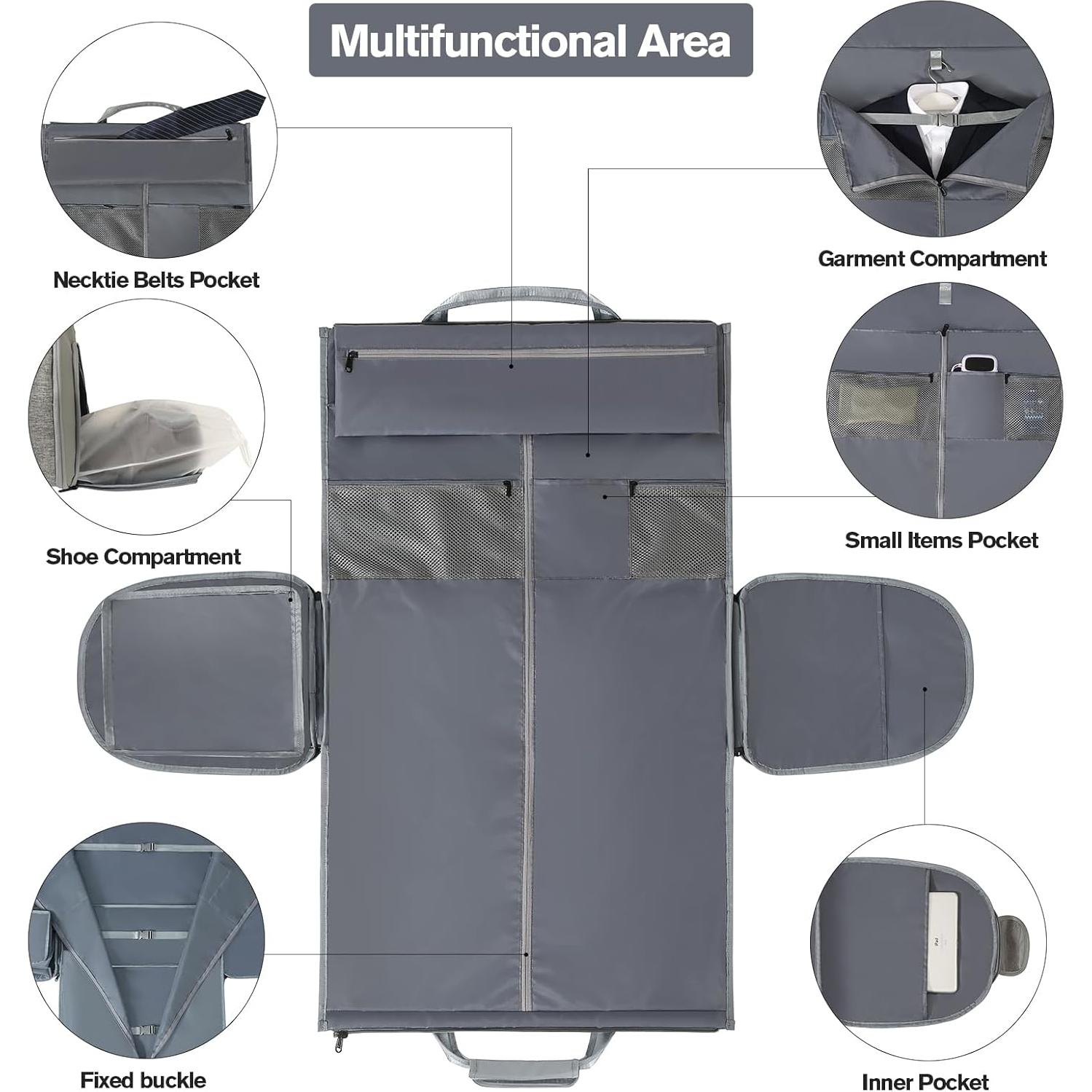 Bolsa de Ropa para Viaje Richeart Mediana Gris Claro 45L