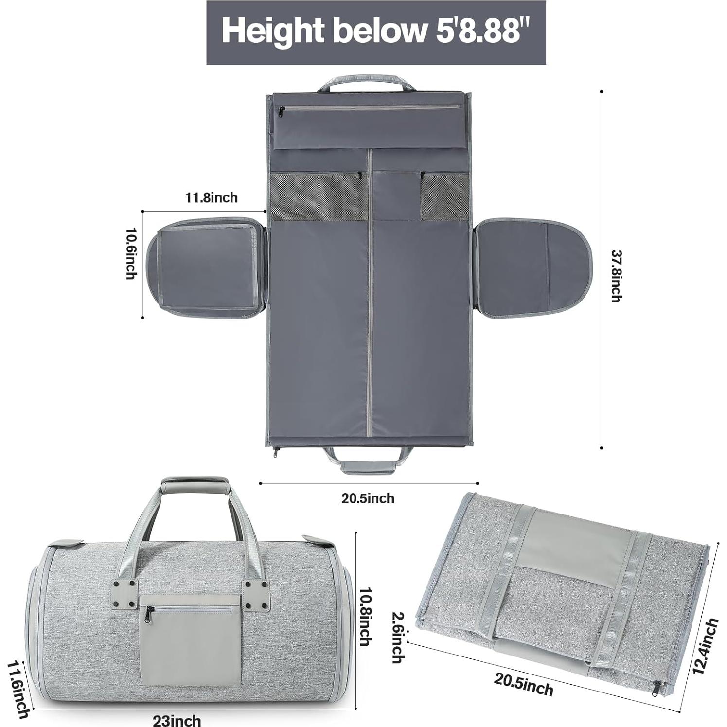 Bolsa de Ropa para Viaje Richeart Mediana Gris Claro 45L