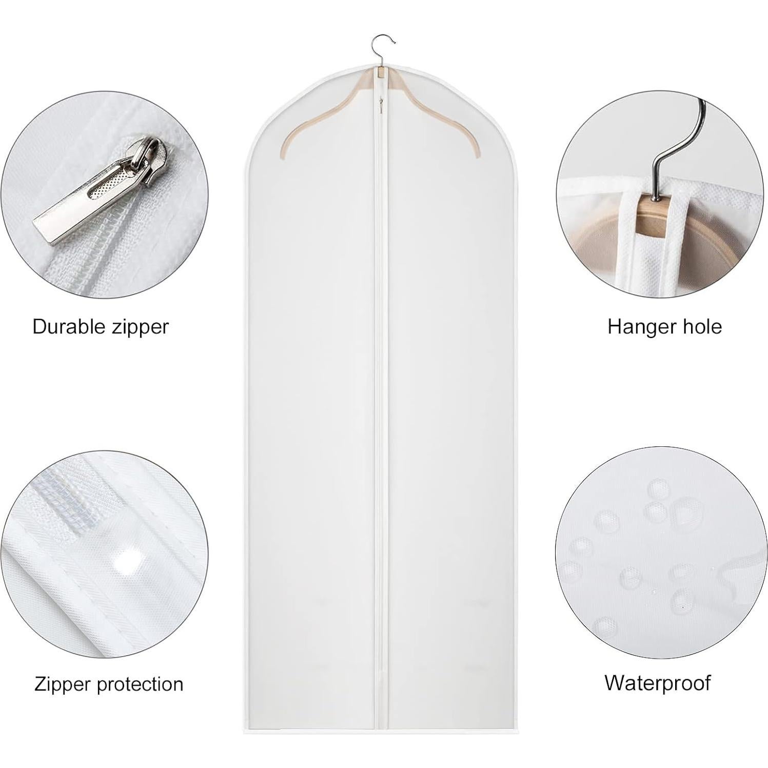 Juego de 12 Bolsas de Ropa Kntiwiwo 60" Transparentes PEVA