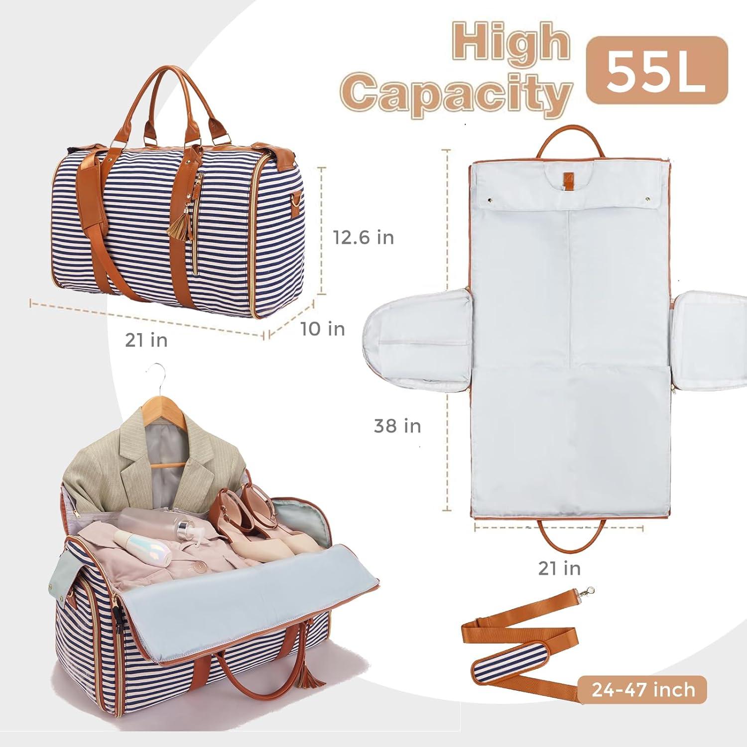 Bolsa de Ropa de Viaje SeseBee 55L Impermeable Rayas