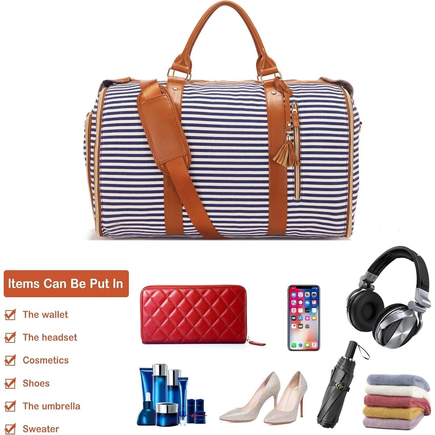 Bolsa de Ropa de Viaje SeseBee 55L Impermeable Rayas