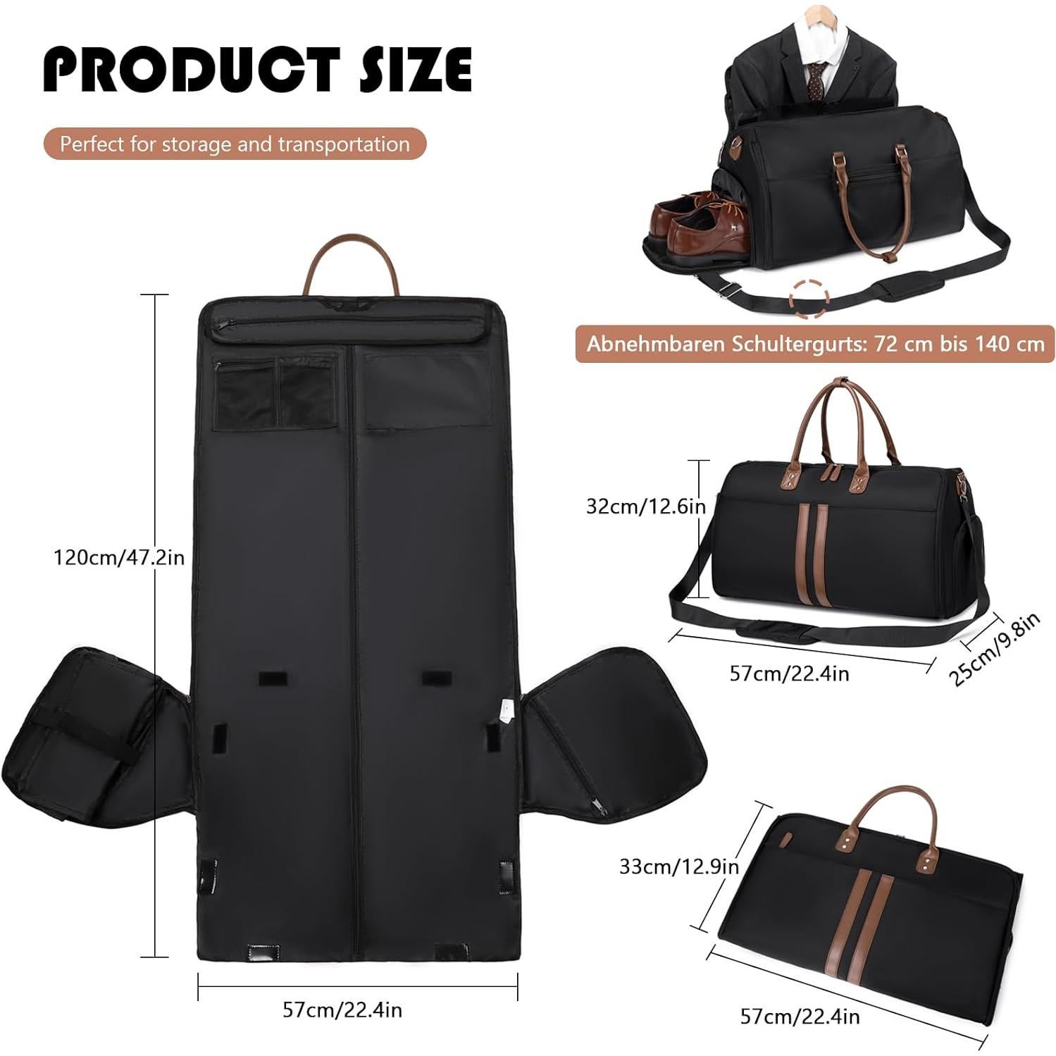 Bolsa de Duffle Myhozee 3 en 1 Verde para Viaje y Traje