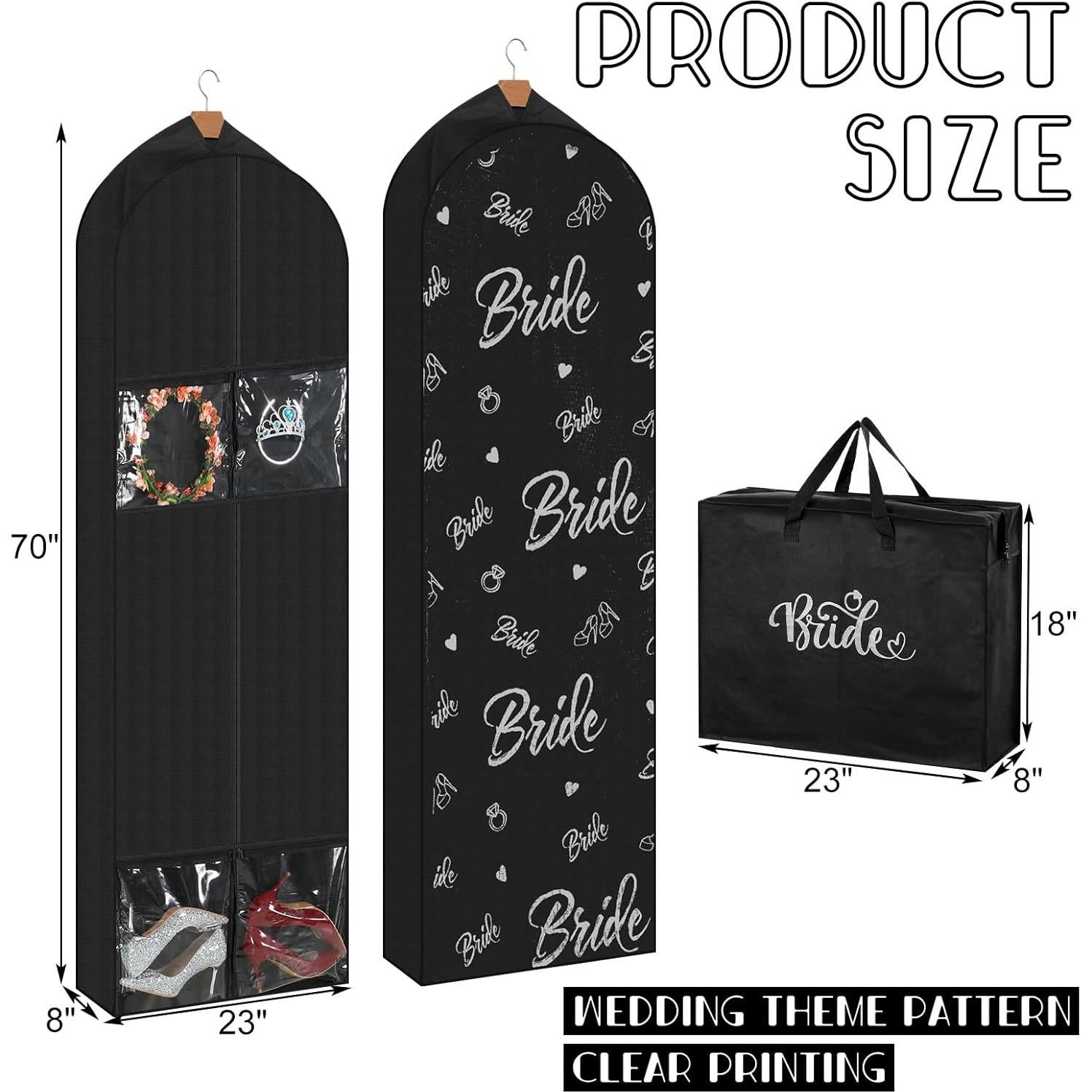2 Bolsas de Almacenamiento para Vestido de Novia Ribbonlic 70"
